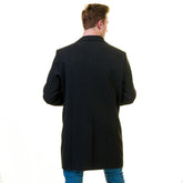 Men's European Black Wool Coat Hooded Jacket Tailor fit Fine Luxury Quality Work and Casual